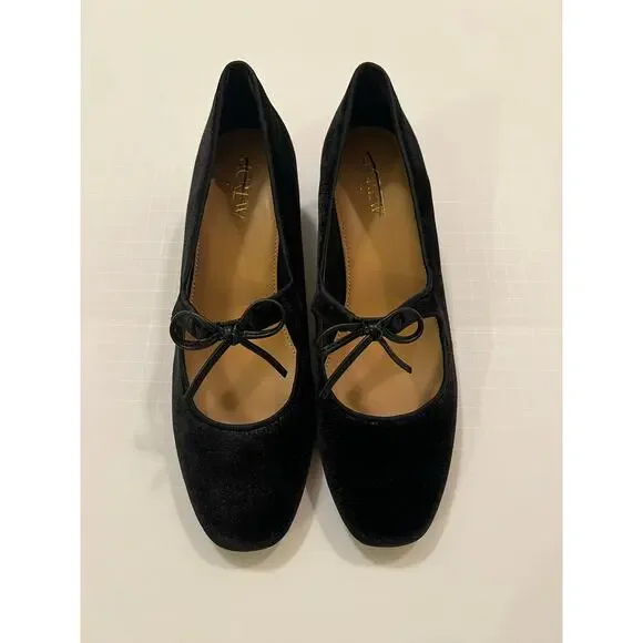 J. Crew Velvet Bow Tie–Heeled Mary Janes - Picture 4 of 8